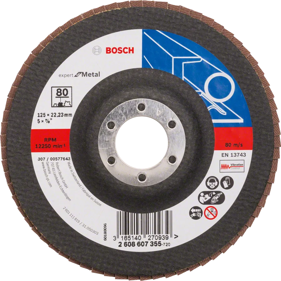 Bosch金屬專用砂布輪 X551 Expert 125mm 80目。
